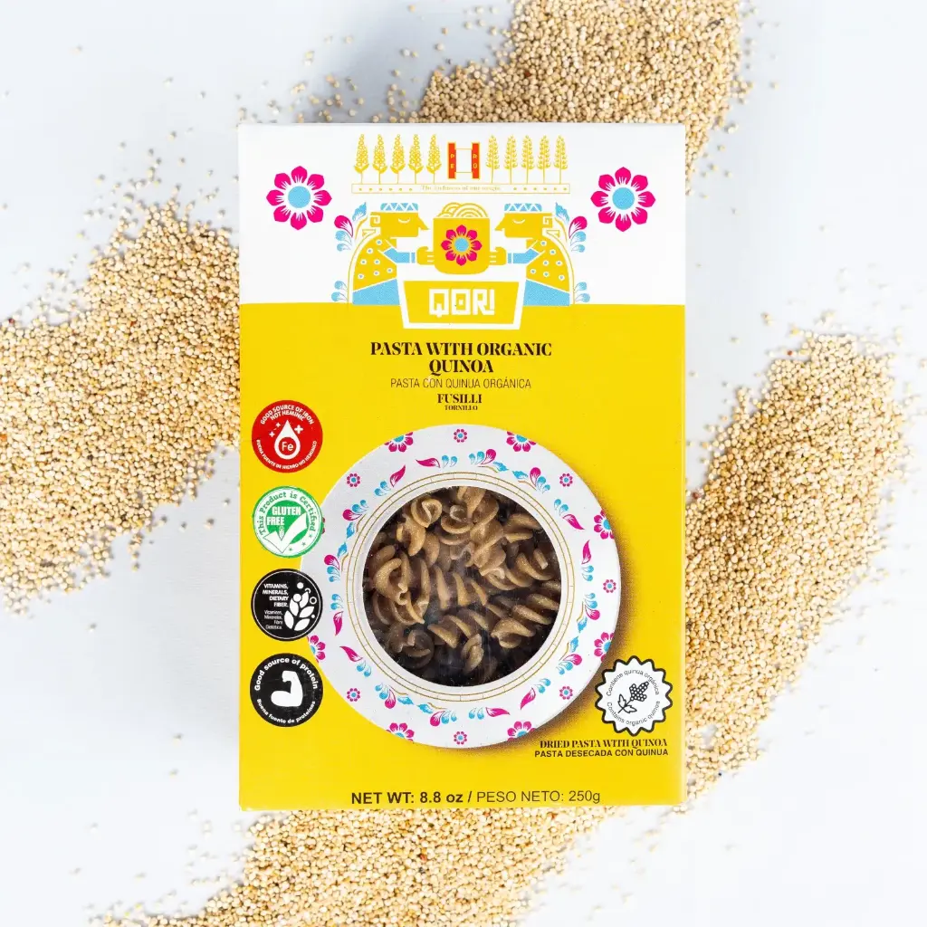 Pasta Con Quinua Orgánica 75%  Fusilli QORI 250 Gr
