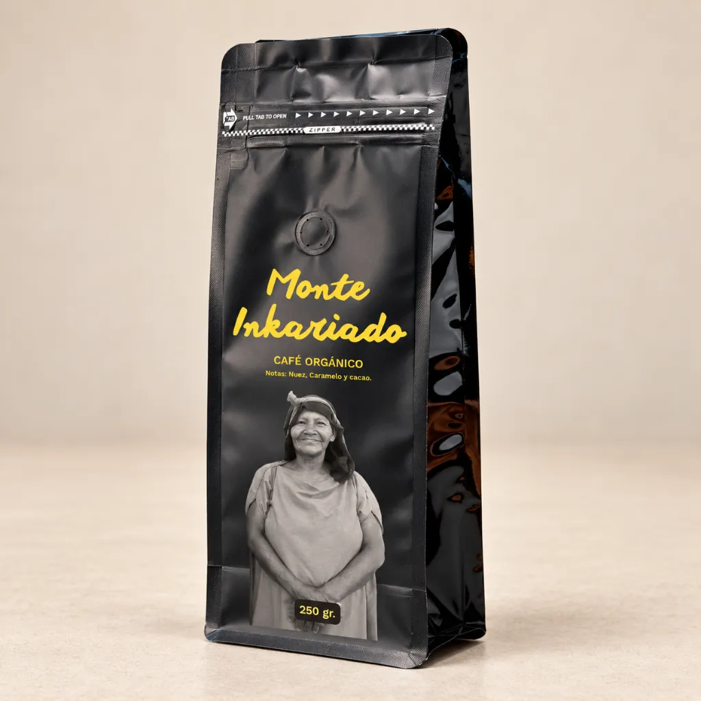 Café Tostado Monte Inkariado Variedad BLEN 100% orgánico - Puntaje Sca 81-82 - 250Gr